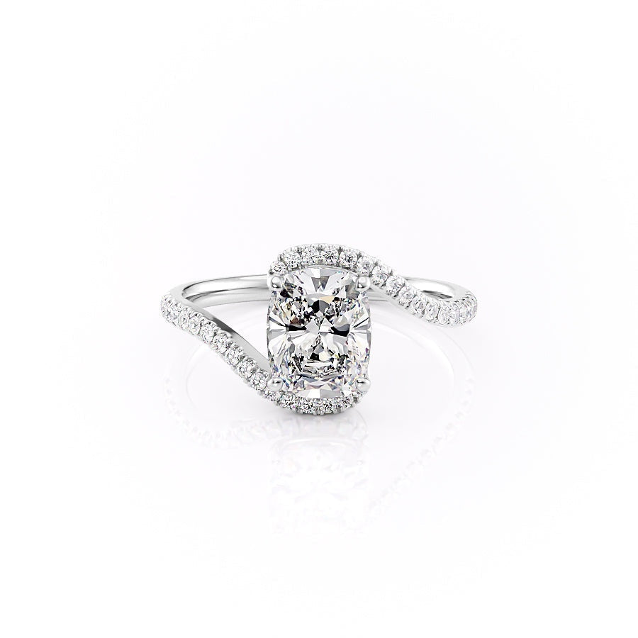 Elongated Cushion Cut Lab Diamond Twist Ring