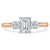 Emerald Cut Lab Diamond Engagement Ring, Classic 3 Stone
