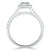 Emerald Cut Lab Diamond Engagement Ring, Classic Halo with Split Shank