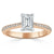 Emerald Cut Lab Diamond Engagement Ring, Classic Style