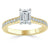 Emerald Cut Lab Diamond Engagement Ring, Classic Style