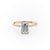 Emerald Cut Lab Diamond Engagement Ring, Hidden Halo