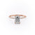 Emerald Cut Lab Diamond Engagement Ring, Hidden Halo