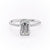 Emerald Cut Lab Diamond Engagement Ring, Hidden Halo
