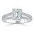 Emerald Cut Lab Diamond Engagement Ring, Split Shank