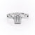 Emerald Cut Lab Diamond Engagement Ring, Twisted Stone Set Shoulders