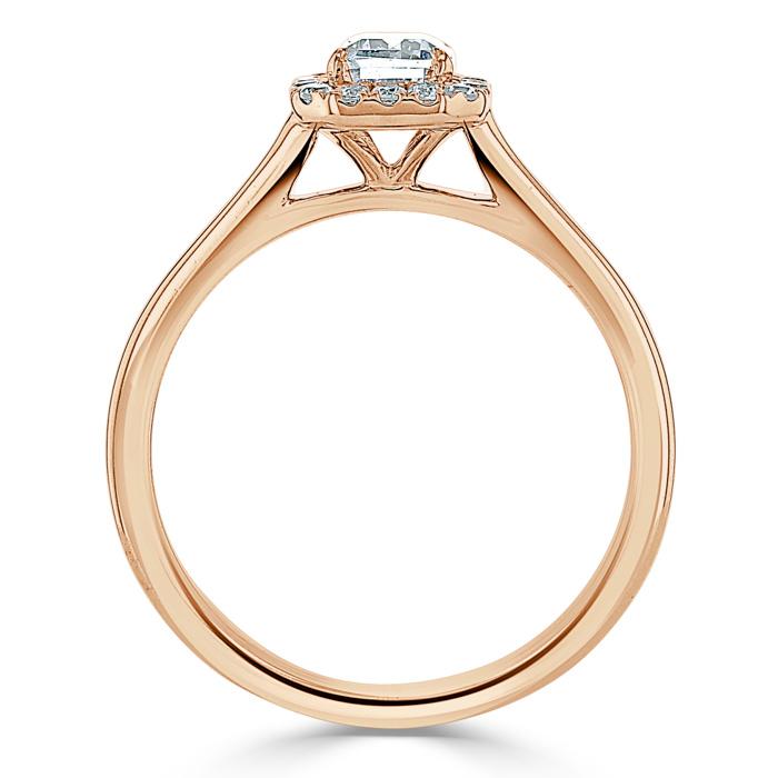 Emerald Cut Lab Diamond Halo Engagement Ring