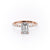 Emerald Cut Lab Diamond Shoulder Set Ring With Hidden Halo