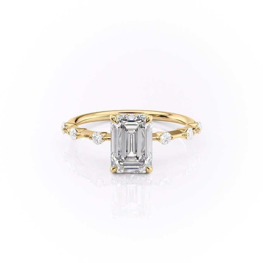 Emerald Cut Lab Diamond With Stone Set Shoulders