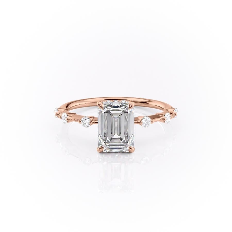 Emerald Cut Lab Diamond With Stone Set Shoulders