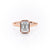 Emerald Cut Rubover Lab Diamond With Hidden Halo
