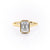 Emerald Cut Rubover Lab Diamond With Hidden Halo