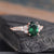 Emerald & Lab Diamond Vintage Inspired Ring