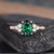 Emerald & Lab Diamond Vintage Inspired Ring