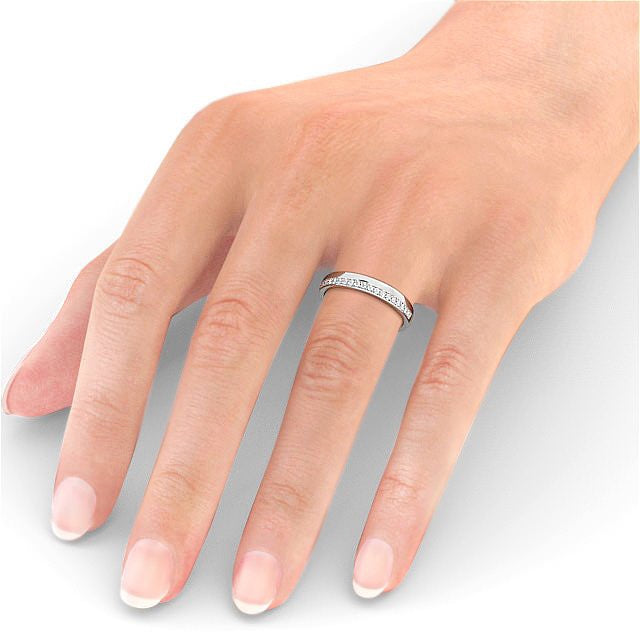 Half Eternity Ring, Offset Round Cut Stones