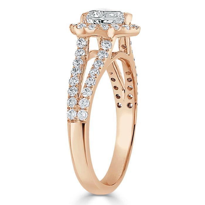 Heart Cut Lab Diamond Engagement Ring, Classic Halo