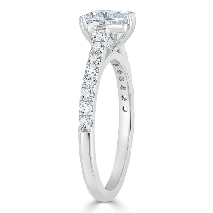 Heart Cut Lab Diamond Engagement Ring, Classic Style