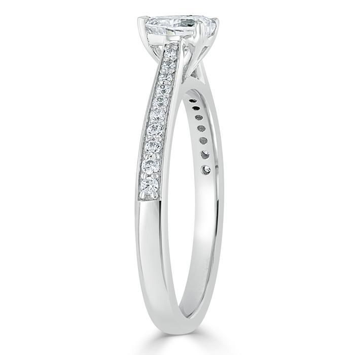 Heart Cut Lab Diamond Engagement Ring, Classic Style