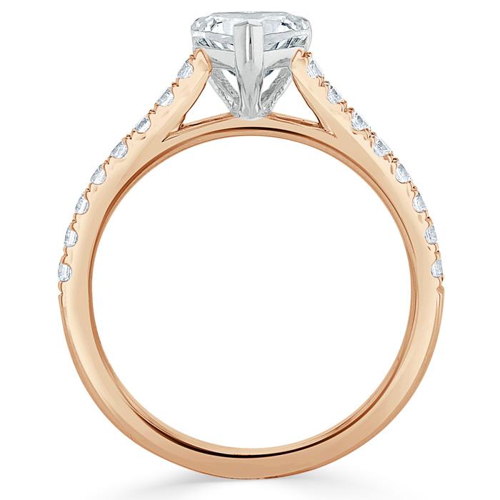 Heart Cut Lab Diamond Engagement Ring, Classic Style