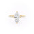 Maquise Cut Lab Diamond Engagement Ring, Hidden Halo
