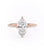 Maquise Cut Lab Diamond Engagement Ring, Hidden Halo