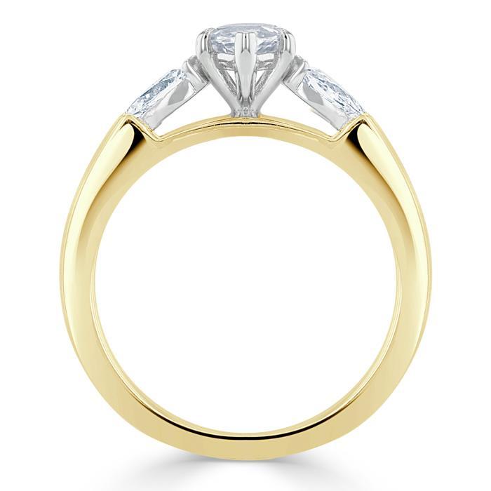 Marquise Cut Lab Diamond 3 Stone Engagement Ring