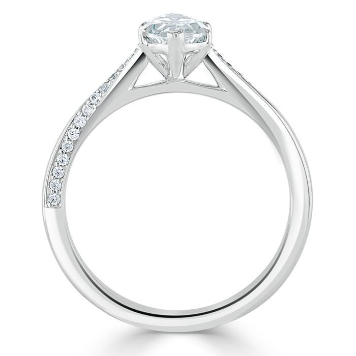 Marquise Cut Lab Diamond Engagement Ring, Classic Style