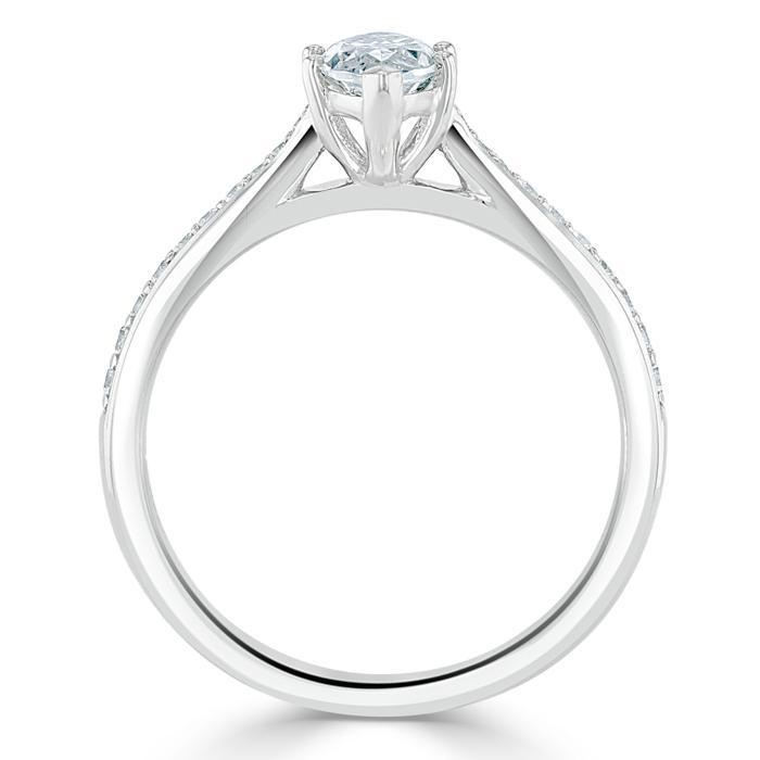 Marquise Cut Lab Diamond Engagement Ring, Classic Style