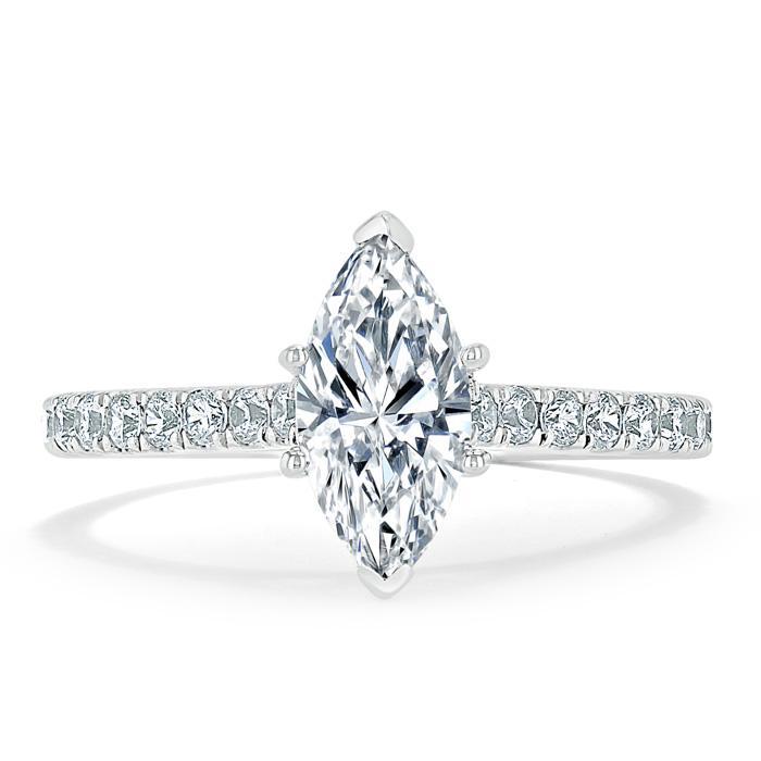 Marquise Cut Lab Diamond Engagement Ring, Classic Style