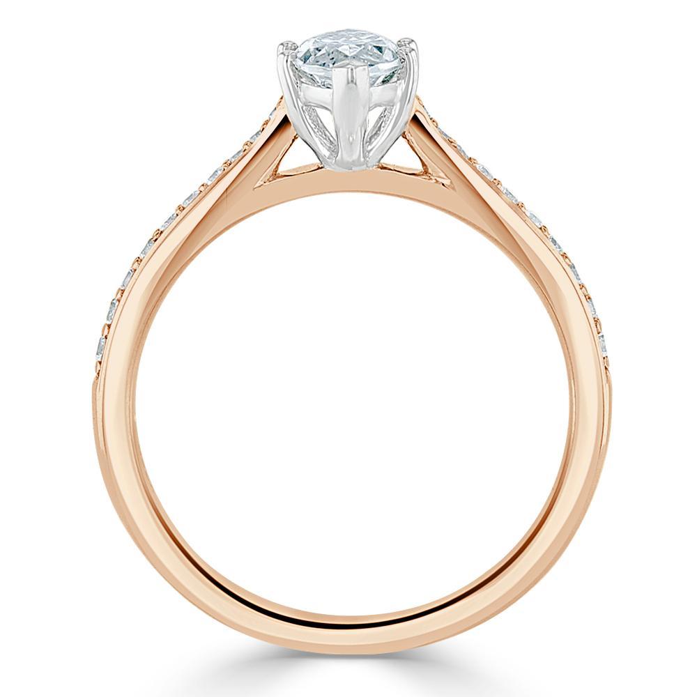 Marquise Cut Lab Diamond Engagement Ring, Classic Style
