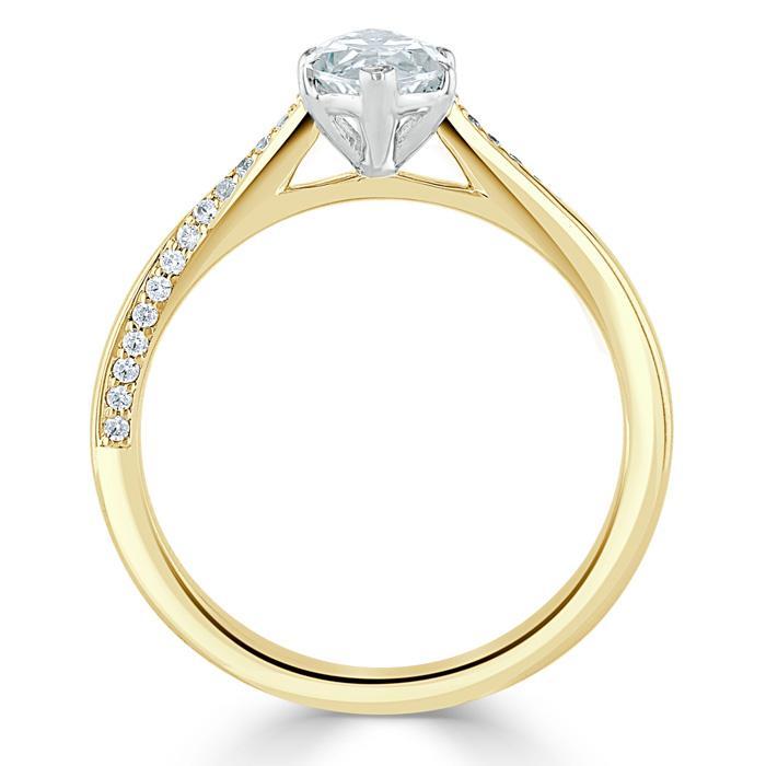 Marquise Cut Lab Diamond Engagement Ring, Classic Style