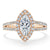 Marquise Cut Lab Diamond Halo Engagement Ring, Tiffany Style