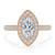 Marquise Cut Lab Diamond Halo Engagement Ring, Tiffany Style
