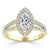 Marquise Cut Lab Diamond Halo Engagement Ring, Tiffany Style