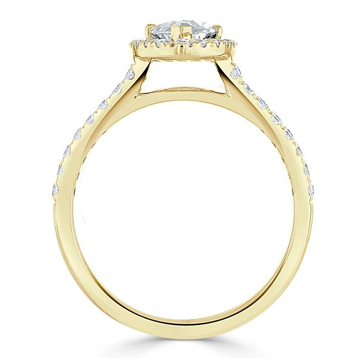 Marquise Cut Lab Diamond Halo Engagement Ring, Tiffany Style