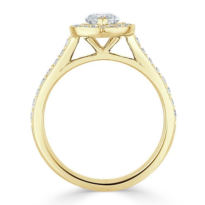 Marquise Cut Lab Diamond Halo Engagement Ring, Tiffany Style