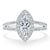 Marquise Cut Lab Diamond Halo Engagement Ring, Tiffany Style