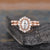 Oval Cut Lab Diamond Bridal Ring Set, Vintage Inspired