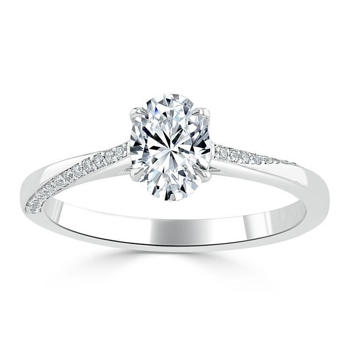 Oval Cut Lab Diamond Engagement Ring, Classic Style