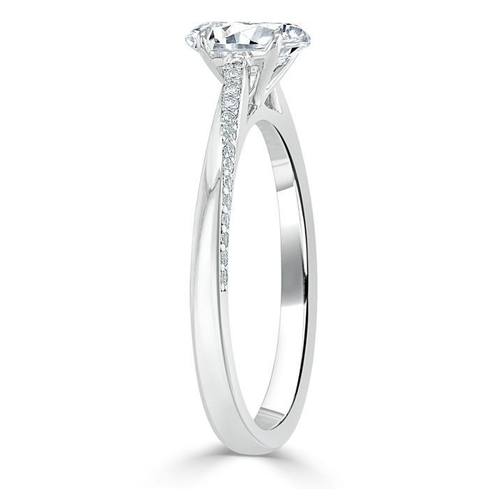 Oval Cut Lab Diamond Engagement Ring, Classic Style