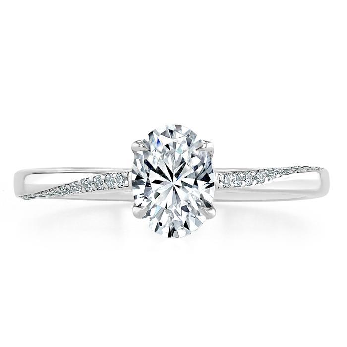 Oval Cut Lab Diamond Engagement Ring, Classic Style