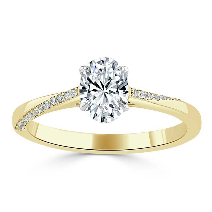Oval Cut Lab Diamond Engagement Ring, Classic Style