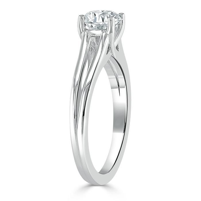 Oval Cut Lab Diamond Engagement Ring, Classic Style with Split Shank