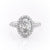 Oval Cut Lab Diamond Engagement Ring, Halo Setting