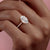Oval Cut Lab Diamond Engagement Ring, Hidden Halo