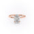 Oval Cut Lab Diamond Engagement Ring, Plain Band & Hidden Halo