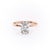 Oval Cut Lab Diamond Engagement Ring, Plain Band & Hidden Halo