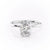 Oval Cut Lab Diamond Engagement Ring, Plain Band & Hidden Halo