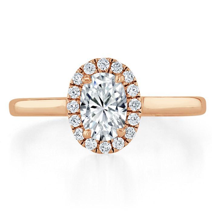 Oval Cut Lab Diamond Halo Engagement Ring