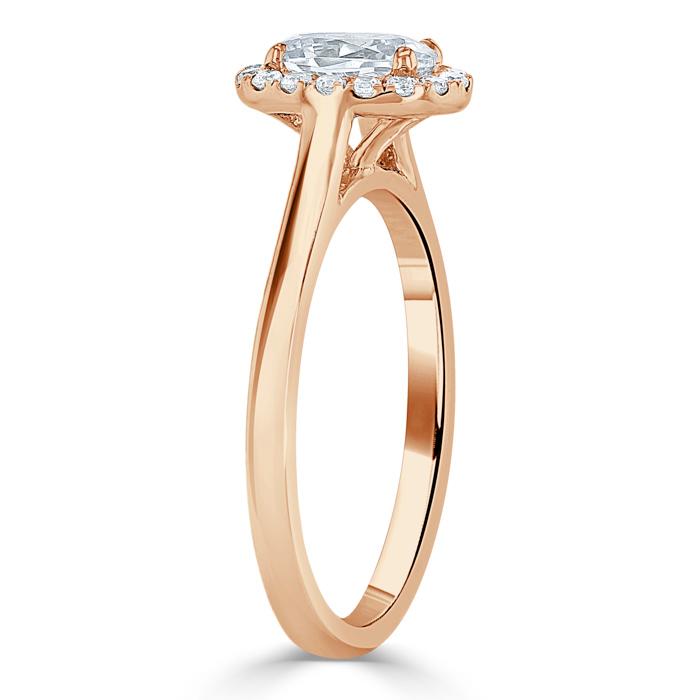 Oval Cut Lab Diamond Halo Engagement Ring
